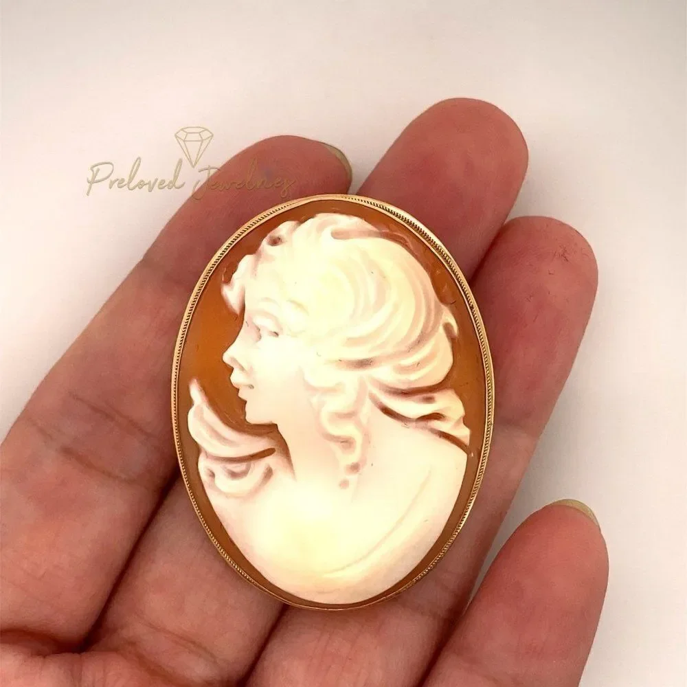 Authentic Cameo (1.75”) 14k Pendant/Brooch‎